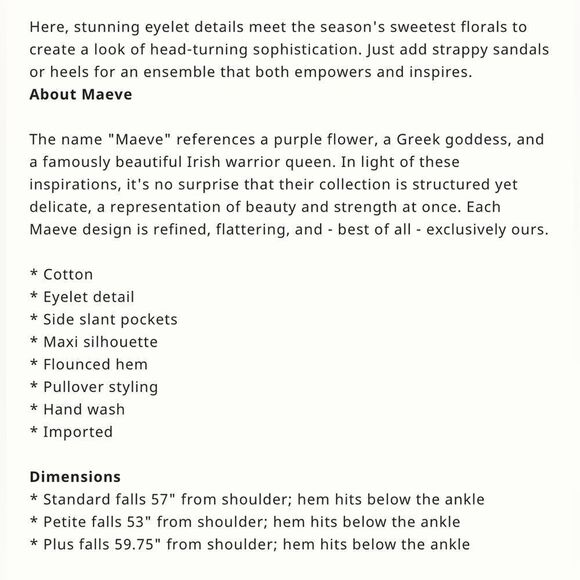 Anthropologie Maeve Belrose Eyelet Maxi Dress/ size XS - Picture 10 of 11